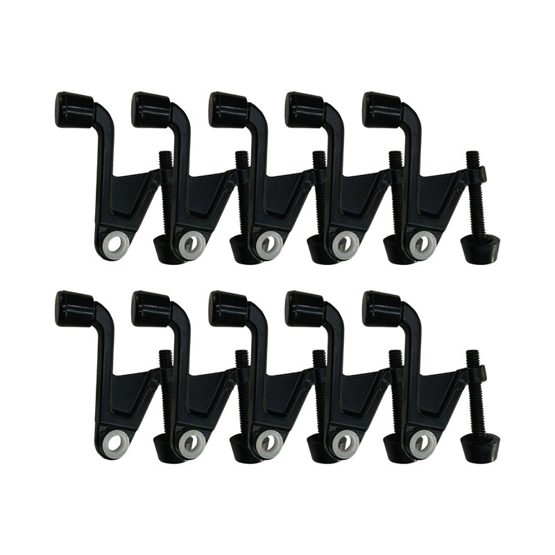 2-1/5in. x 2-1/8 in. Oil-Rubbed Bronze Jumbo Hinge Pin Door Stop Value Pack (10 per Pack), Matte Black