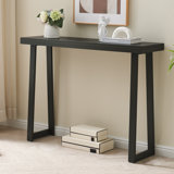 Claude Rectangular Console Table with Shelf – Sleek and Modern Entryway, Hallway, or Sofa Table with Trapezoidal Legs