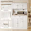68" Pantry Cabinet, Kitchen Cupboard with Charging Station, White-236328207