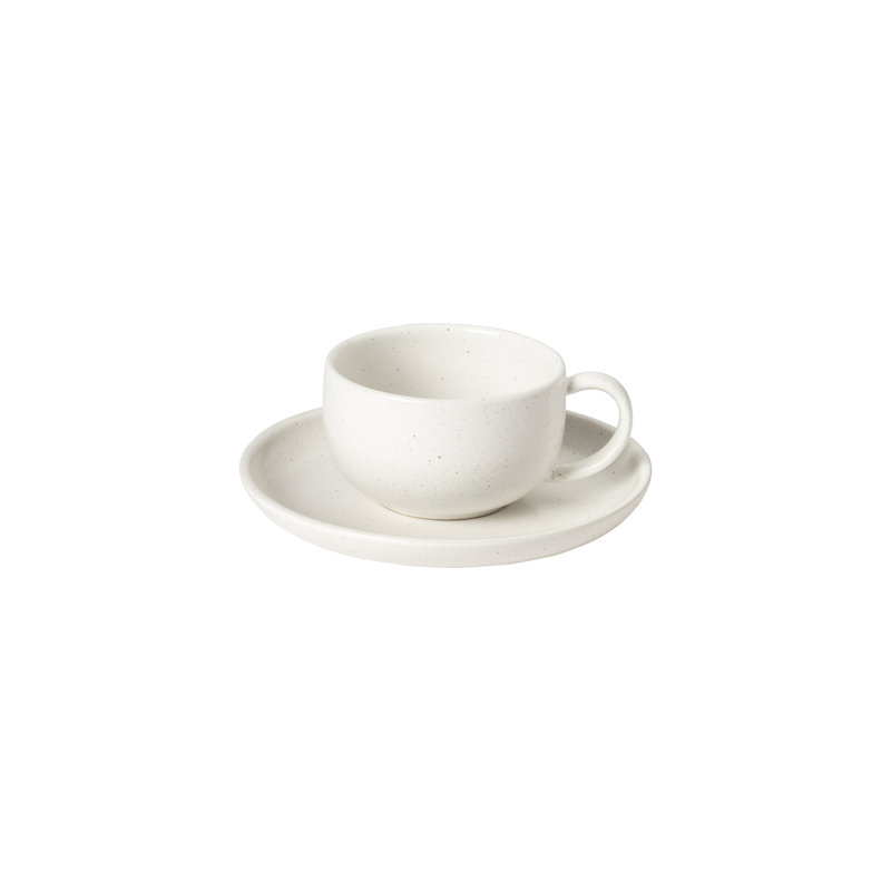 Casafina Pacifica Stoneware Teacup and Saucer, Salt