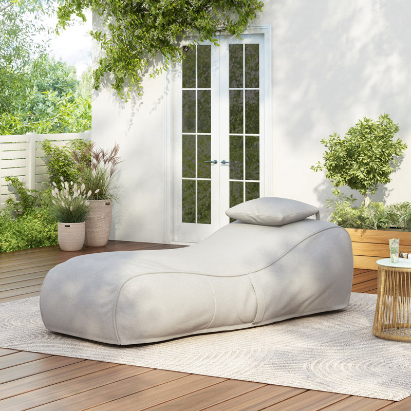 Fauteuil à billes d'extérieur, Tissu blanc