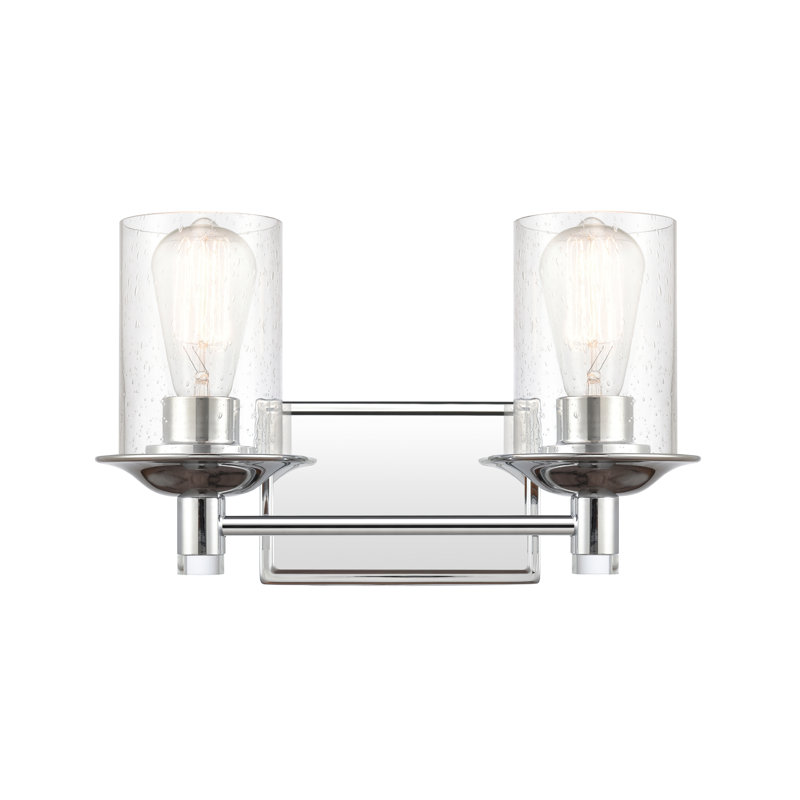 Éclairage pour meuble-lavabo à 2 lumières à intensité réglable Hazelden, Nickel satiné, Incandescent