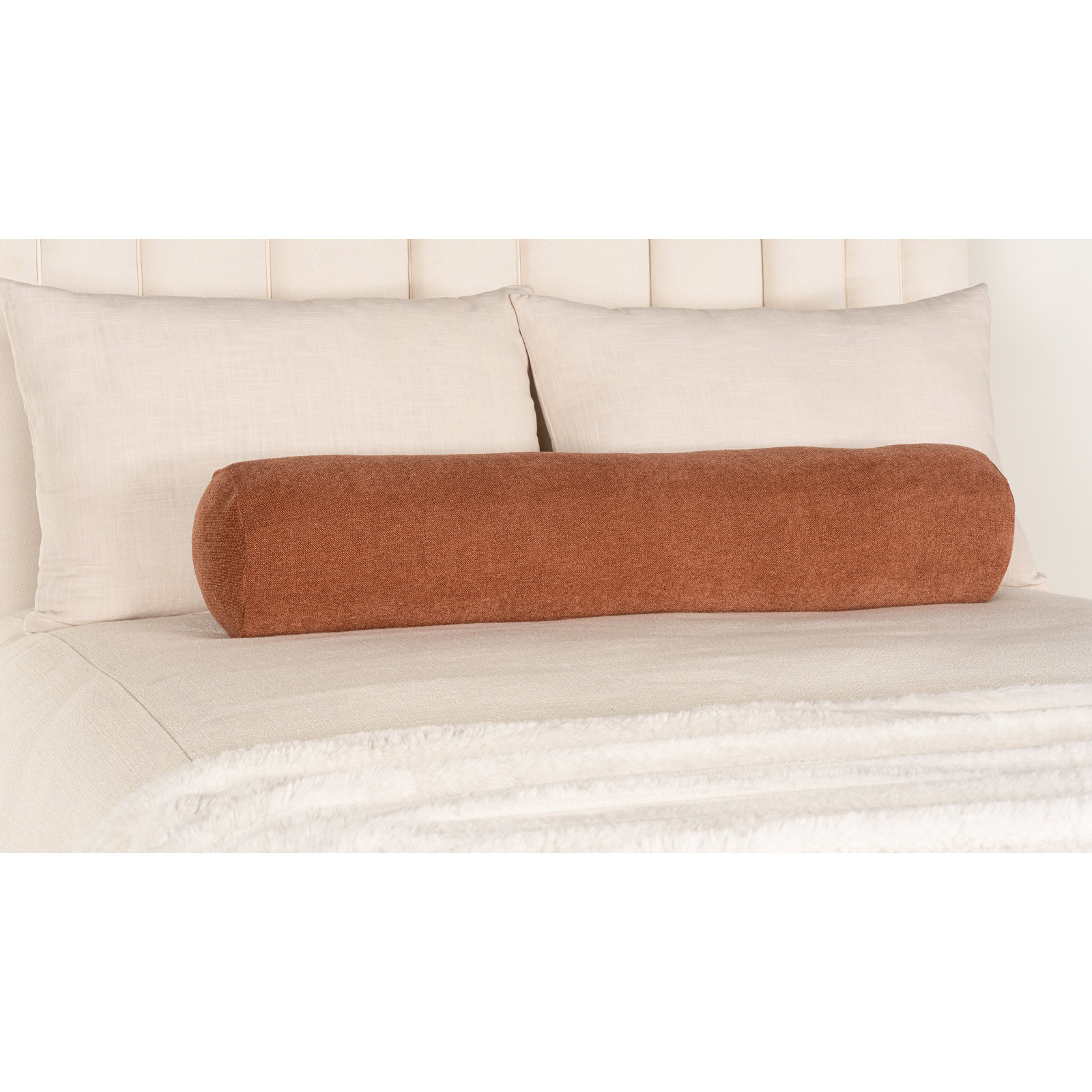 Cascade Throw Pillow, Bolster 8" H x 39" W, Orange