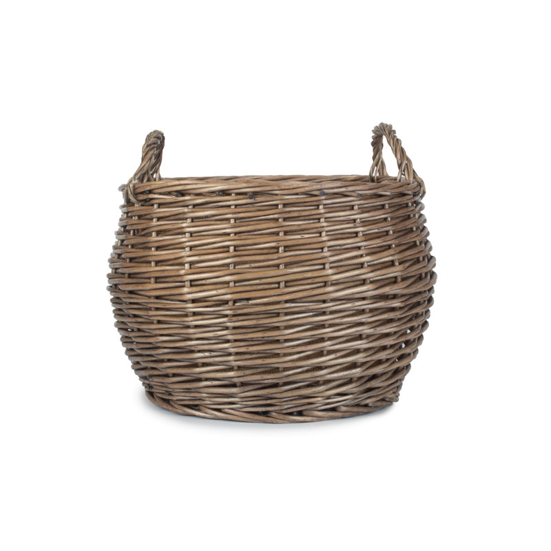 Stumpy Wicker Storage Basket, 30cm H x 35cm W x 35cm D