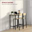 Ensemble de table de bar et chaises 3 pièces, ensemble de table de salle à manger industrielle pour 2 personnes, table de cuisine à hauteur de comptoir avec tabourets de bar, ensemble de table de petit-déjeuner pour 2 petits espaces