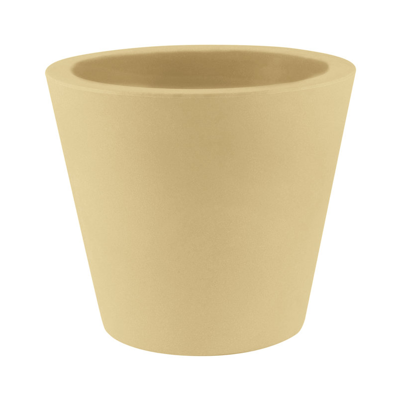 Cono High Resin Cone Pot Planter, Taupe, 15.25" H x 17.75" W x 17.75" D