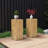 Wood-Look Square-Column MGO End Table,  H33.75",Wood-Like Distressed Finish, Mix with Different Heights, Indoor Outdoor Use,Natural Color-1910214385