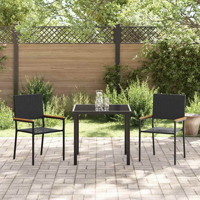 Patio Dining Armchair, Black