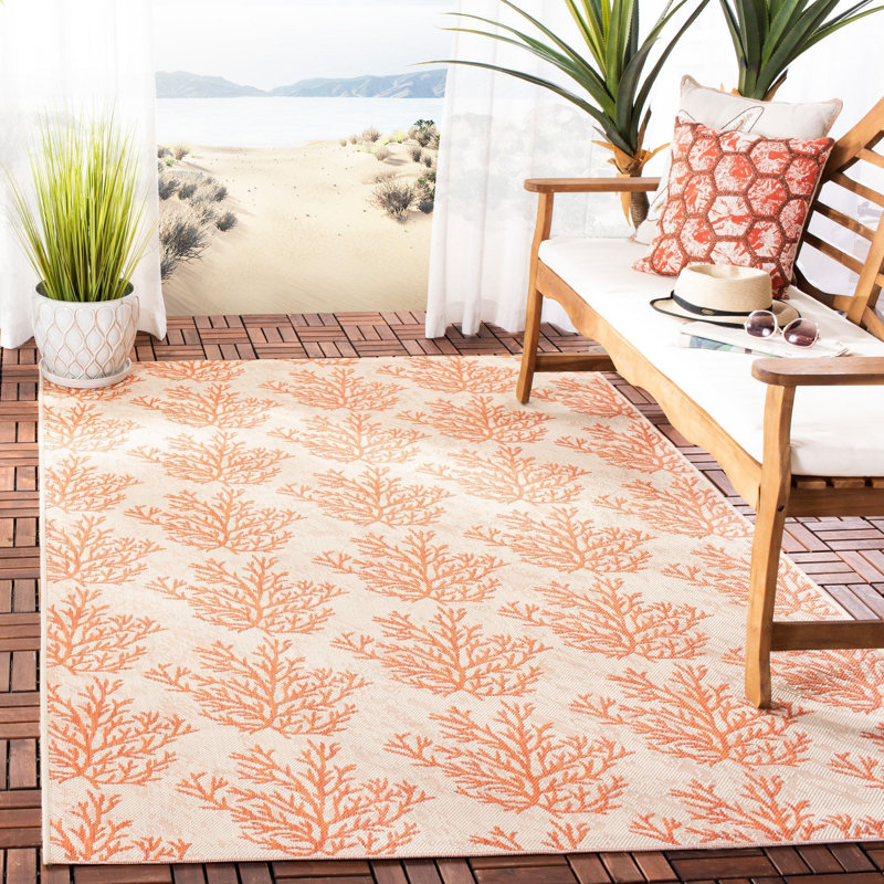 Plummer Performance Floral Indoor/Outdoor Area Rug, Rectangle 5'3" x 7'7"