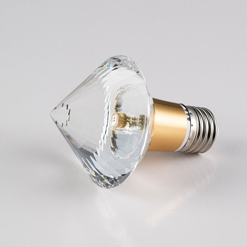 Ampoule DEL en forme de losange en cristal massif de style cristal, blanc chaud 3000K, ampoules à culot moyen E26 / 27 (base non incluse)