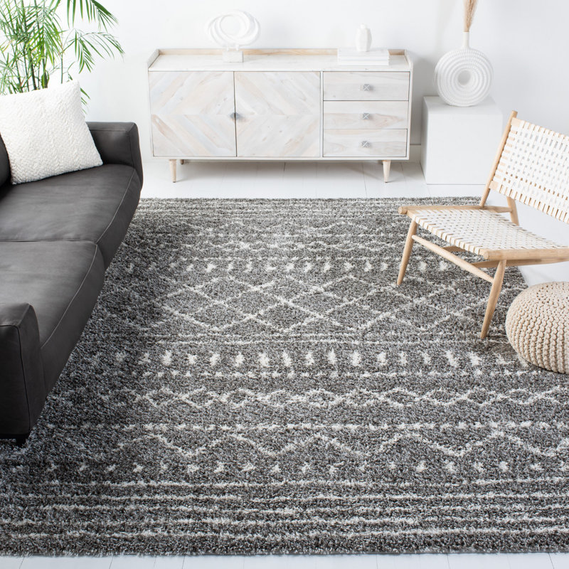 Develin Performance Geometric Rug, Rectangle 8' x 10', Brown/Ivory
