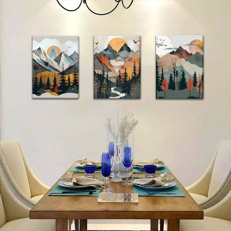 3 Piece Wrapped Canvas Print, 60 cm H x 40 cm W