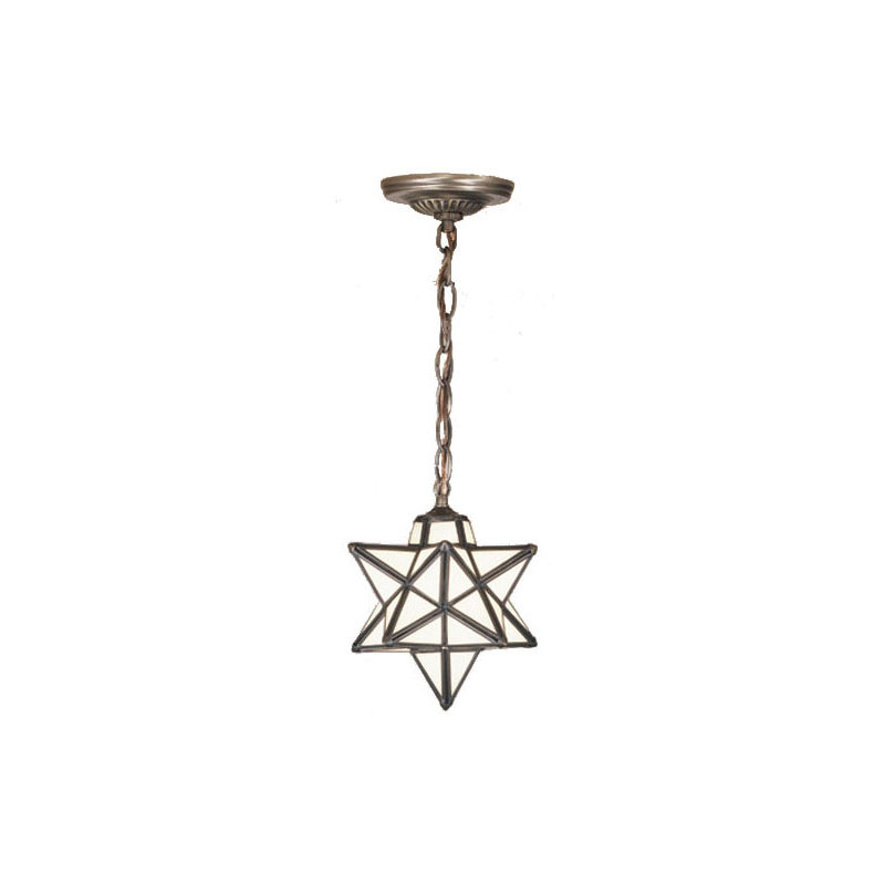 Meyda Tiffany & Stained Glass 1 - Light Pendant, 25" H x 21" W x 21" D, Cloud White