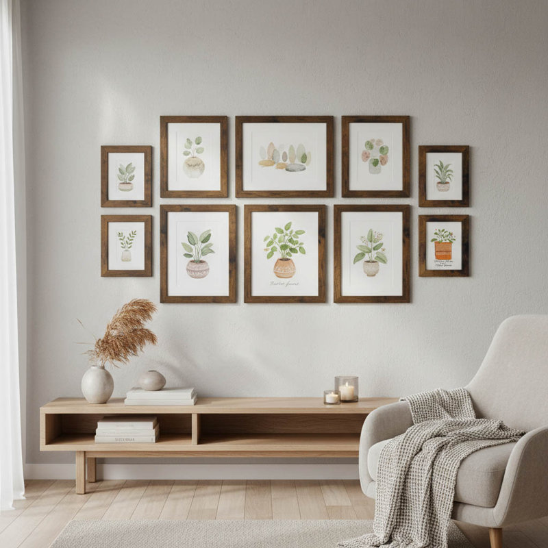 Picture Frame - Set of 7, Brown