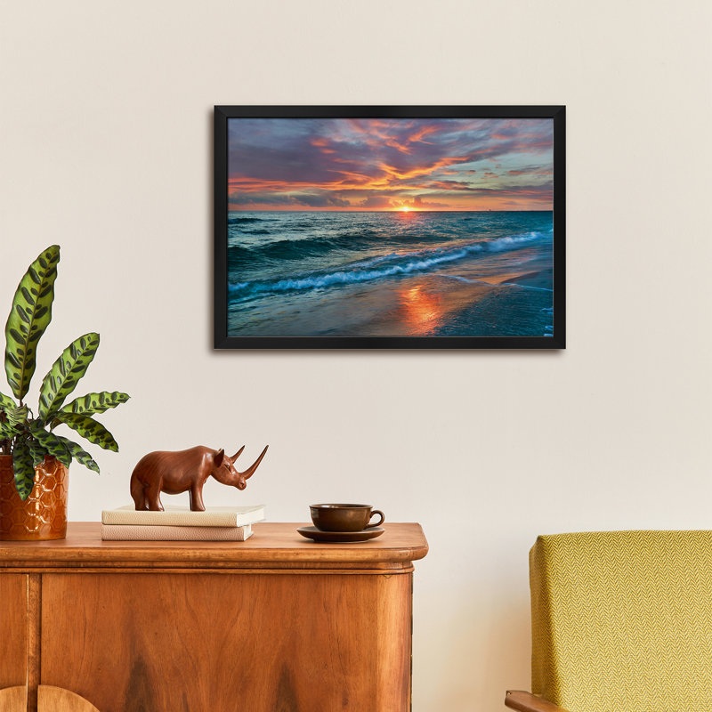 «Sunset Sunset Ocean», Gulf Seas National Seashore, Floride, affiche encadrée par Tim Fitzharris, H 16 po x l 24 po