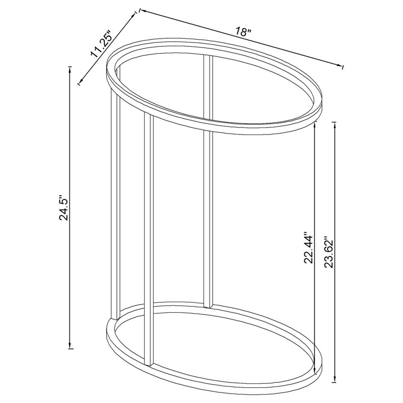 Table de bout avec cadre en verre Sulema