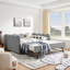 Lit de jour double en vichy double avec couchette simple sans sommier, avec port USB et adorable tissu en forme de vague