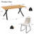 63" Modern Oak Dining Table Set For Small Spaces, 7-Piece Set With Rectangular Table & 6 Padded Leather Chairs, Compact, Sturdy & Easy To Assemble-123027140-123027137