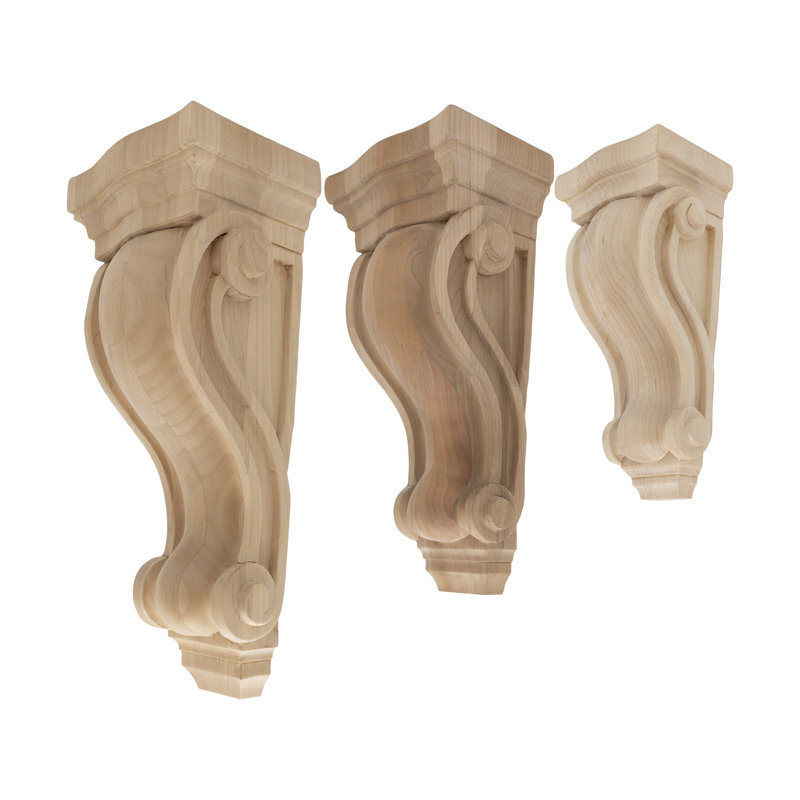 Unfinished Solid Alder Classic Traditional Wood Corbel