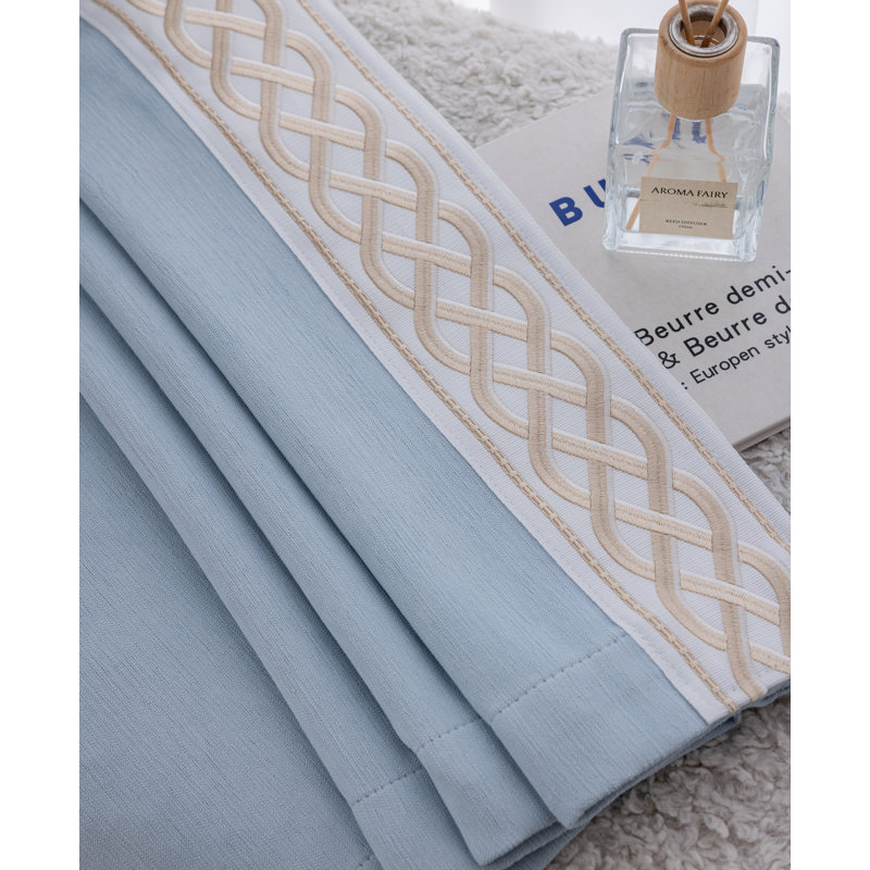 Lilly Room Darkening Pinch Pleat Curtain Pair (Set of 2), Powder Blue, 50" W x 90 "L