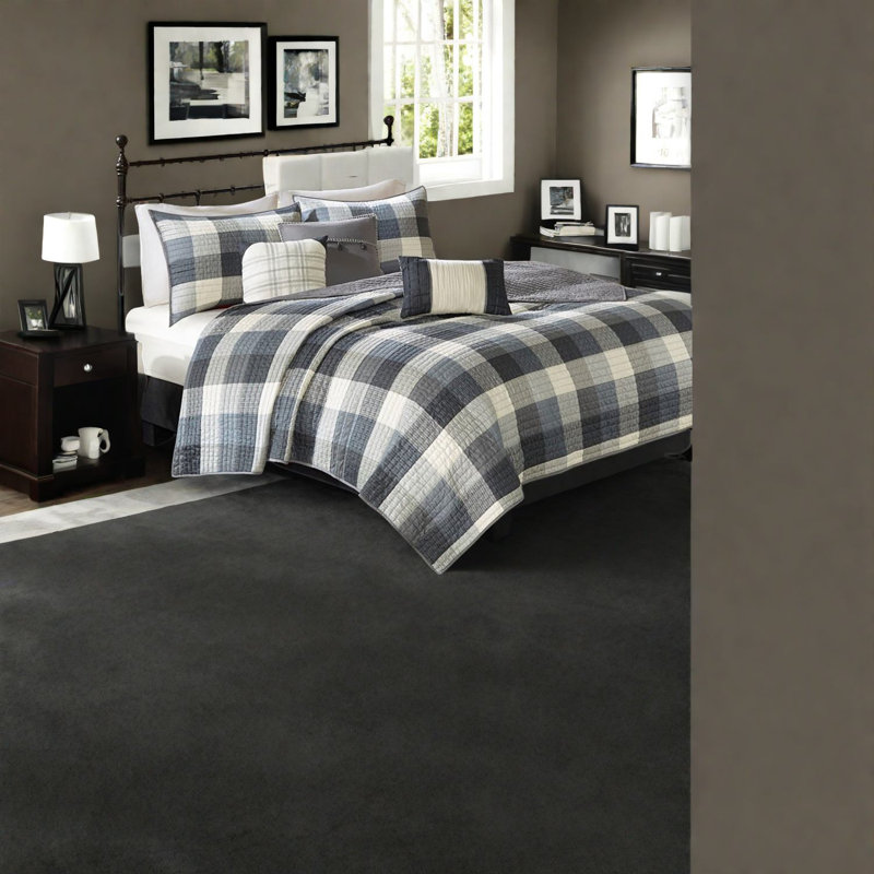Farmhouse Herringbone Bedding Set, Polyester, Cozy Rustic Style