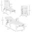 Chaise longue d'extérieur Outsunny, chaise longue à dossier réglable à 5 niveaux avec roulettes, chaise de bronzage pliante pour piscine, plage, patio, jardin