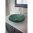 Eden Bath 18'' Teal Tempered Glass Circular Bathroom Sink