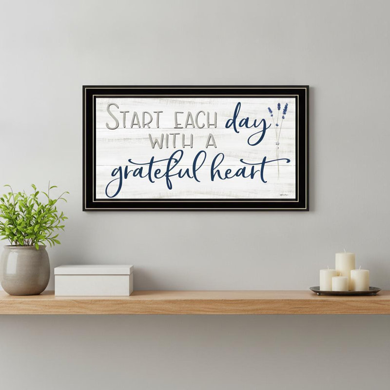 «Grateful Heart», impression murale encadrée noire