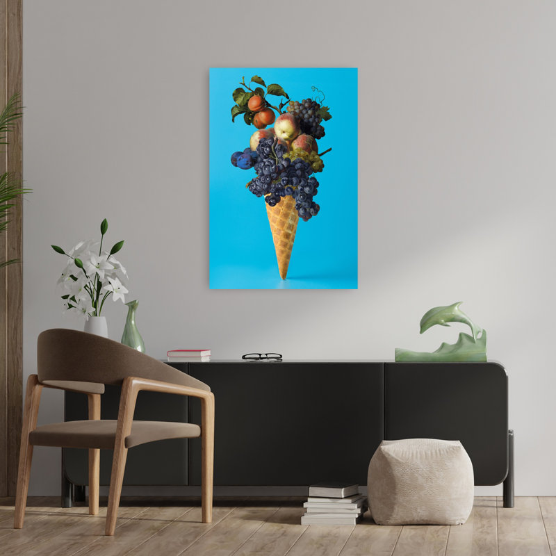 Art mural de fruits contemporain, H 36 po x l 24 po