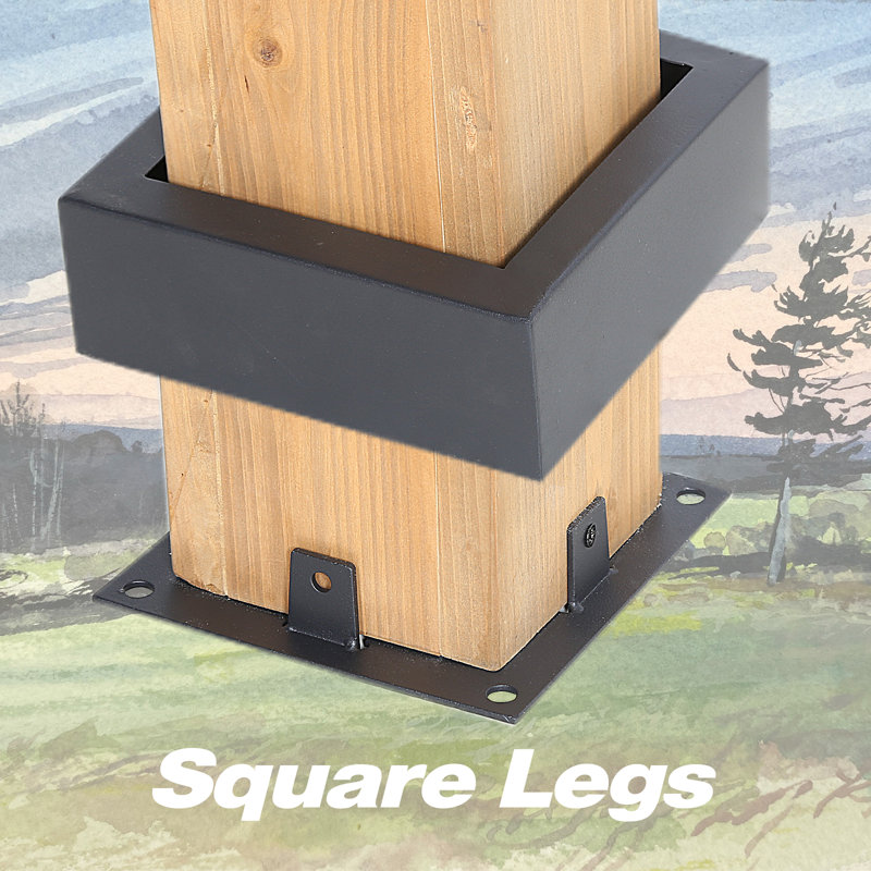 MeetLeisure 13 ft. x 11 ft. Cedar Wood and Black Steel Gazebo