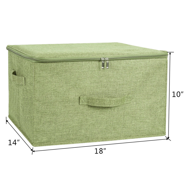 Rebrilliant Fabric Bin, 10" H x 18" W x 14" D, Green