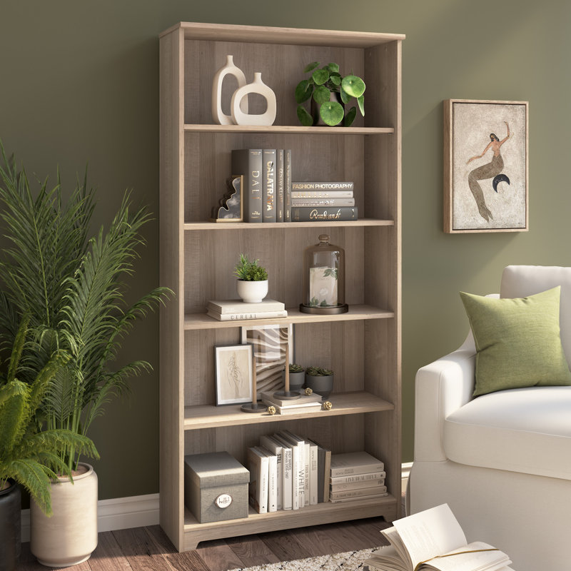 Tall 5 Shelf Bookcase in Ash Gray, Ash Gray
