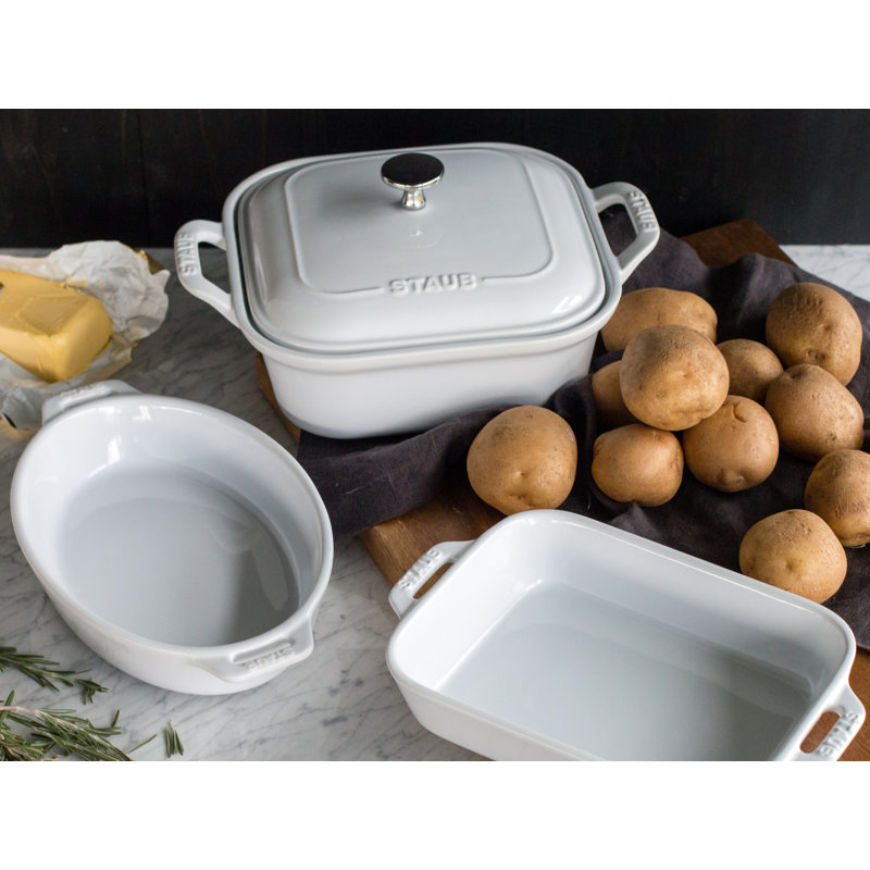 Staub Ceramics 4-piece Baking Dish Set, White