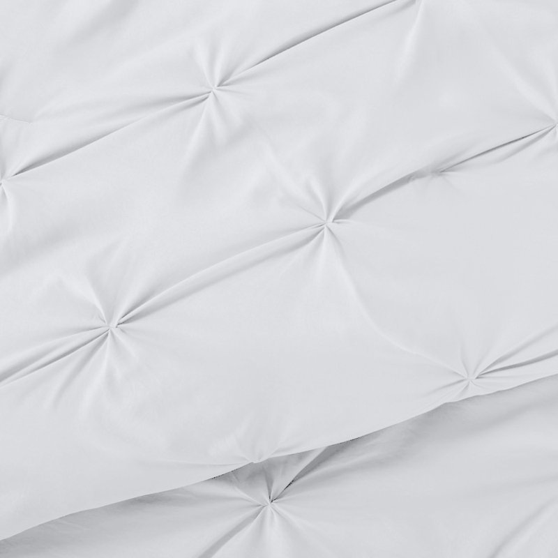 Microfiber Solid No Pattern Colour Duvet Cover Set with Pillowcases, Double Duvet Cover Set + 2 Pillowcases, White