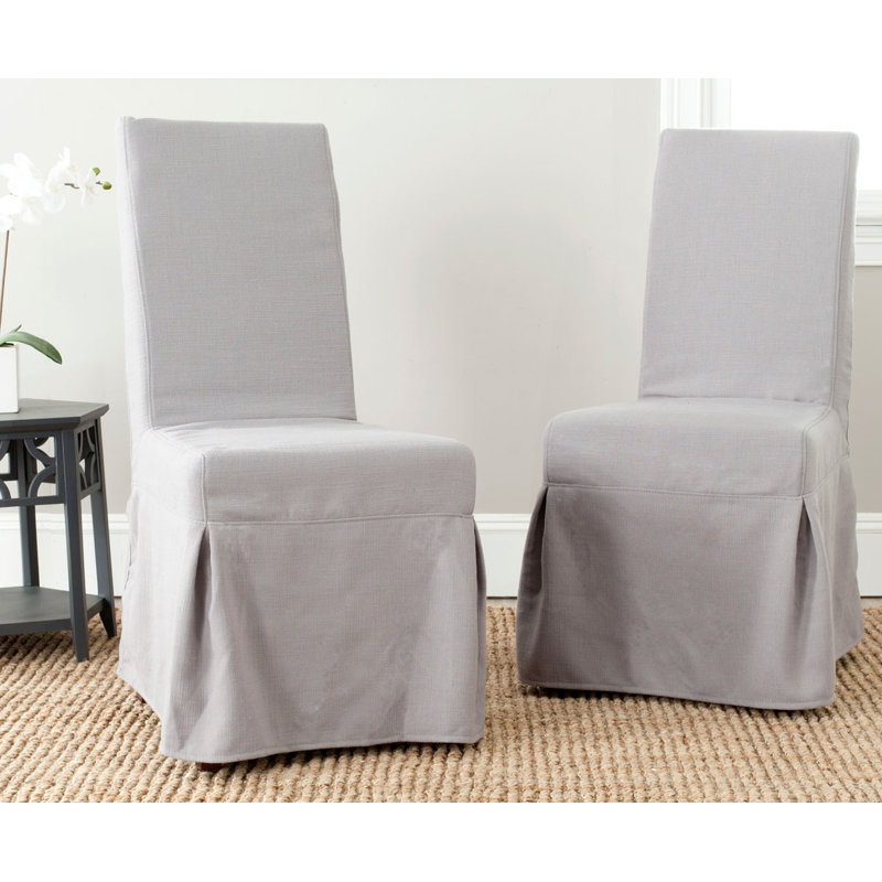 Ensemble de 2 chaises à housse Adrianna, Lin gris