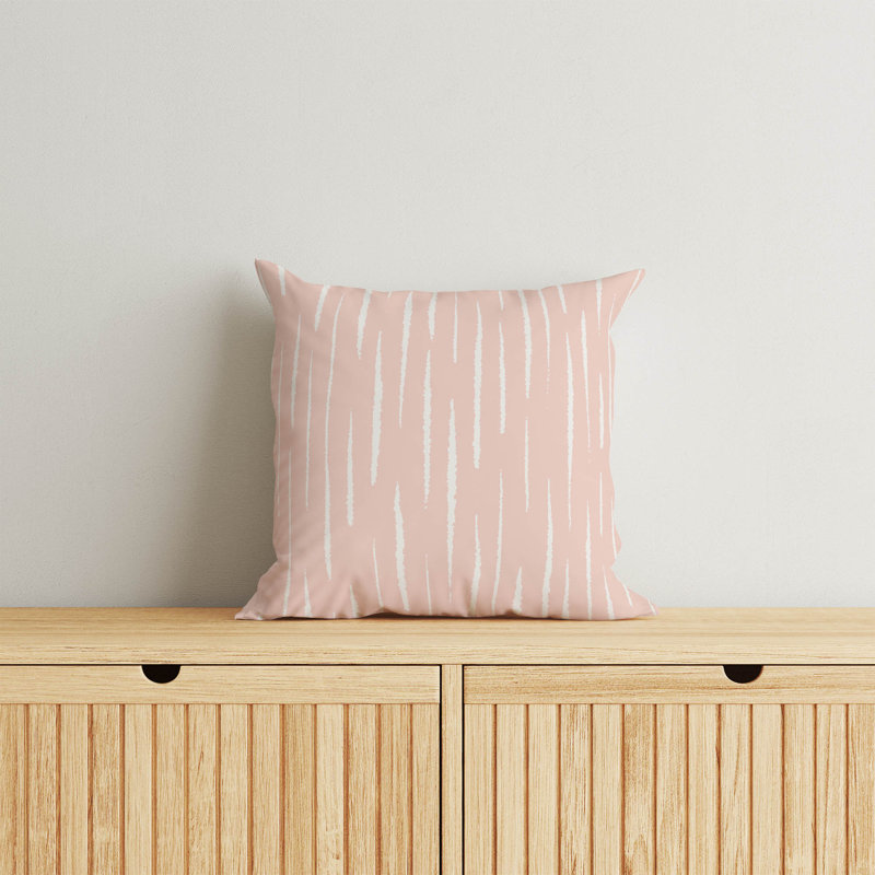 Coussin décoratif Lak, Rose rayé, H 26 po x l 26 po