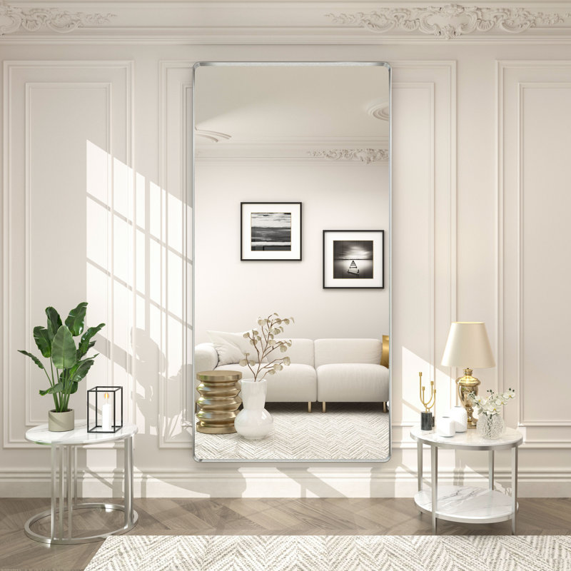 Miroir mural Aevar, 72 po x 36 po, Argent brossé