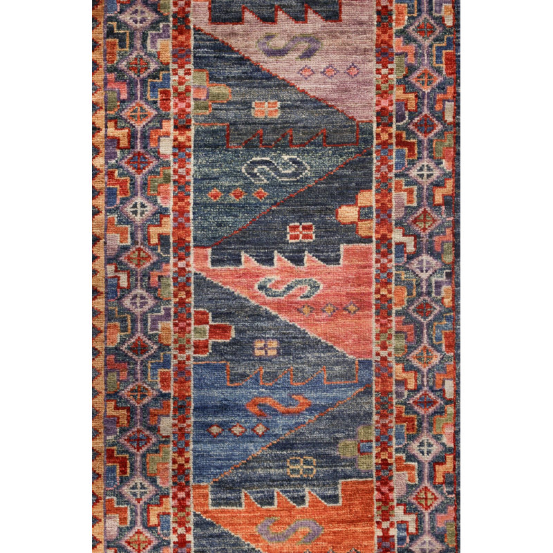 New Turkmen Afghan One-of-a-Kind Rectangle 9'3" X 12' Area Rug
