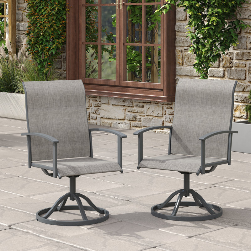 Ensemble de 2 chaises de patio pivotantes, Gris