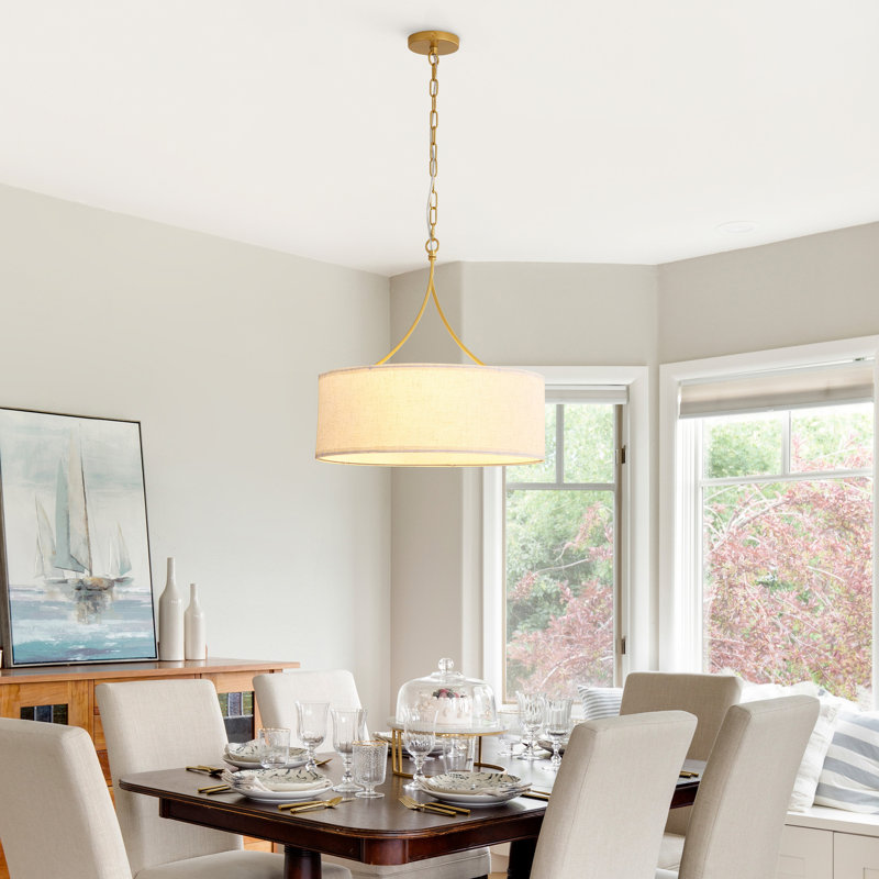 Lustre 19,6 po à 3 lumières à intensité variable en tissu noir, lumière réglable à hauteur réglable pour salle à manger et îlot de cuisine