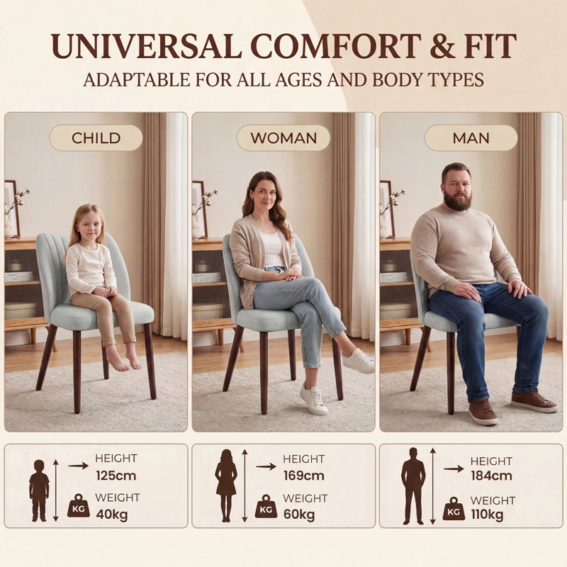 Upholstered Dining Chair, Light Gray