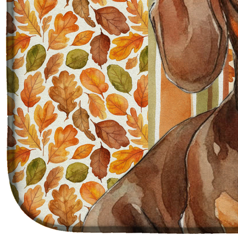 Tapis de séchage d'automne chocolat et brun clair Dachshund Heirloom