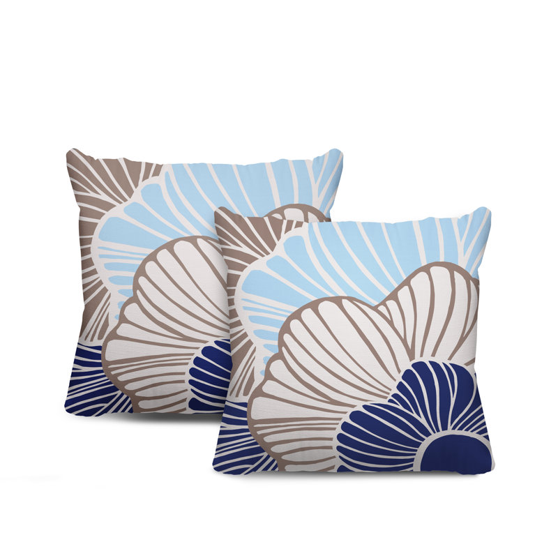 Housse et insert de coussin décoratif intérieur / extérieur en mélange de polyester, Beige, L 17 po x H 17 po