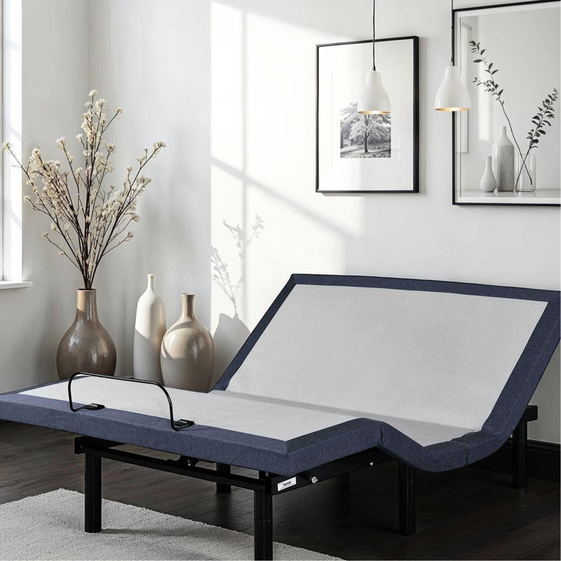 Base de lit simple TG ajustable offrant des changements de position de la tête et des pieds, trois modes de vibration, des positions préréglées Tv / zéro gravité / salon, 2 ports de charge, un éclairage sous DEL, un retour tactile, un centre