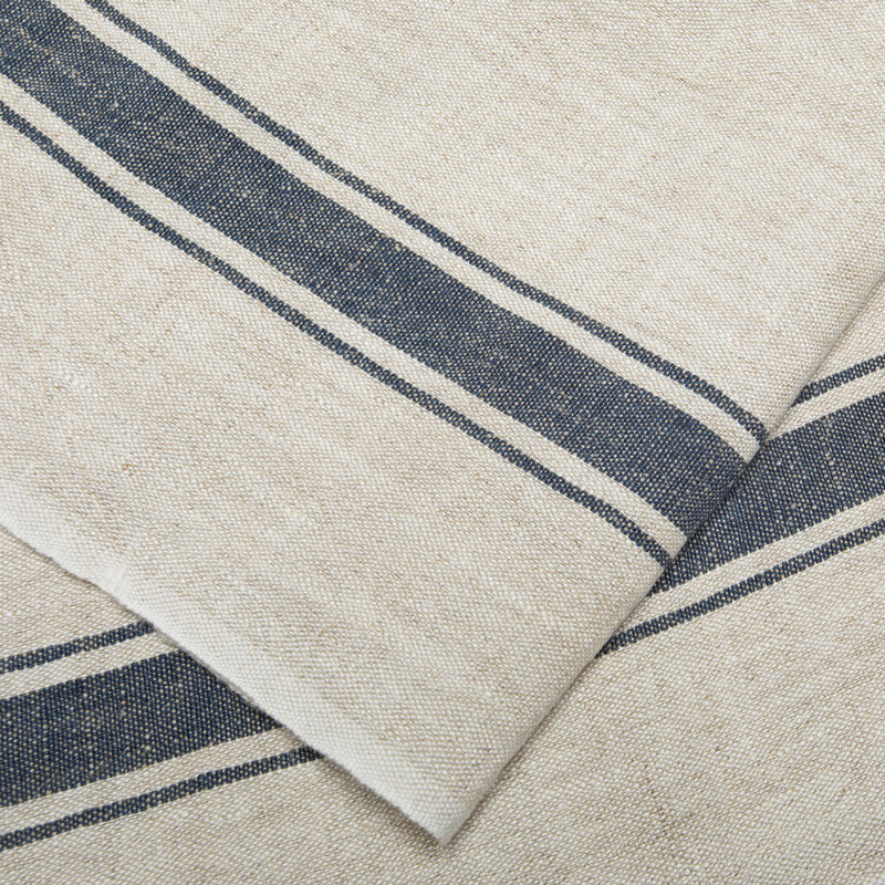 Cangelosi Stripe Tea Towel Kitchen Towel, Blue/Natural