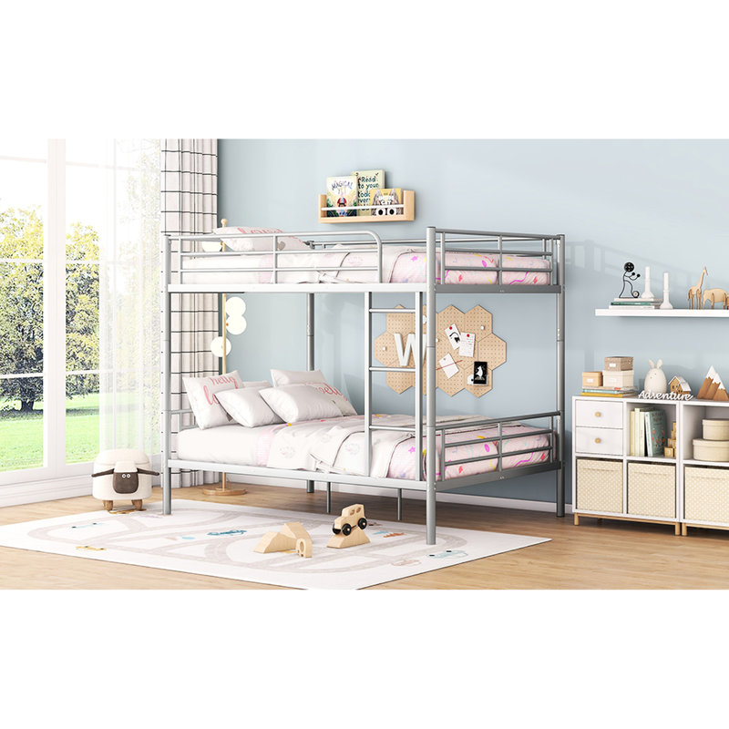 Lit superposé double Sliver - idéal pour les chambres à coucher, Argent argent, Lit double