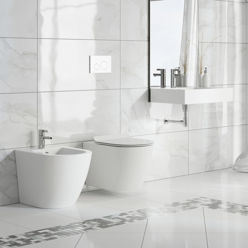 St. Tropez 24 x 18 Ceramic Wall Hung Sink with Left Side Faucet Mount, White