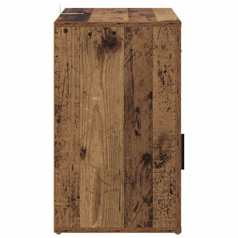 35cm W Manufactured Wood Bedside Table, Old Wood