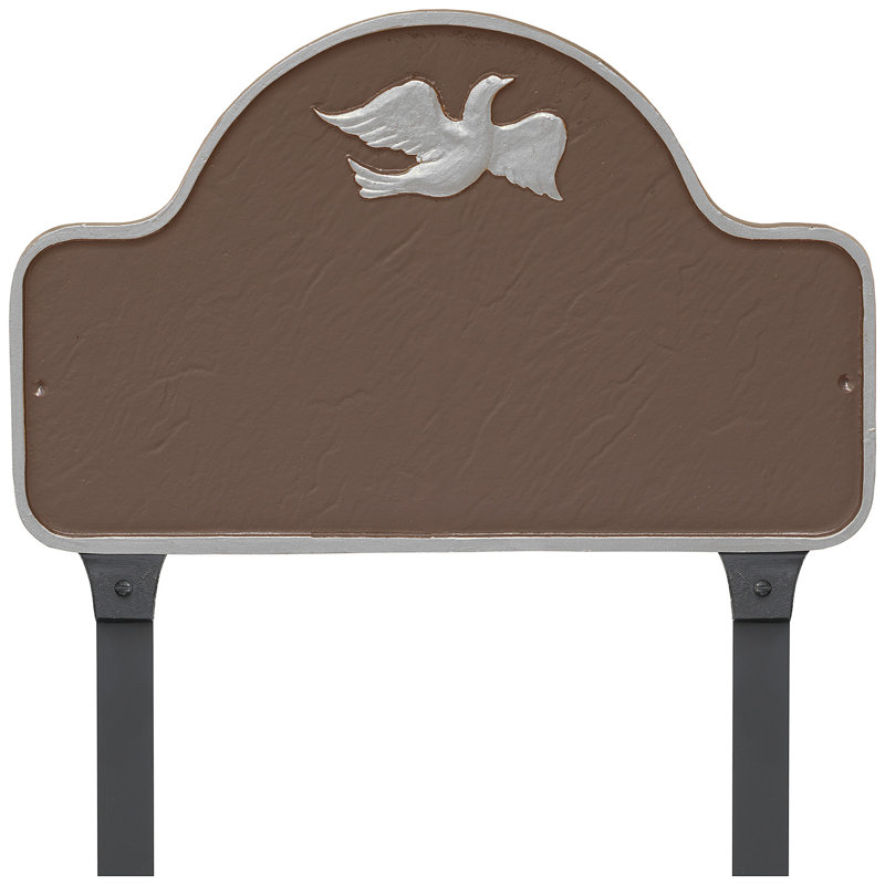 Plaque d'adresse avec colonnettes Dove Arch, Oui, Sable / argent