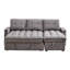 Canapé-lit modulaire en L 71 po avec méridienne de rangement en cuir et canapé-lit réversible convertible moderne avec ports USB et poche latérale-2037751859